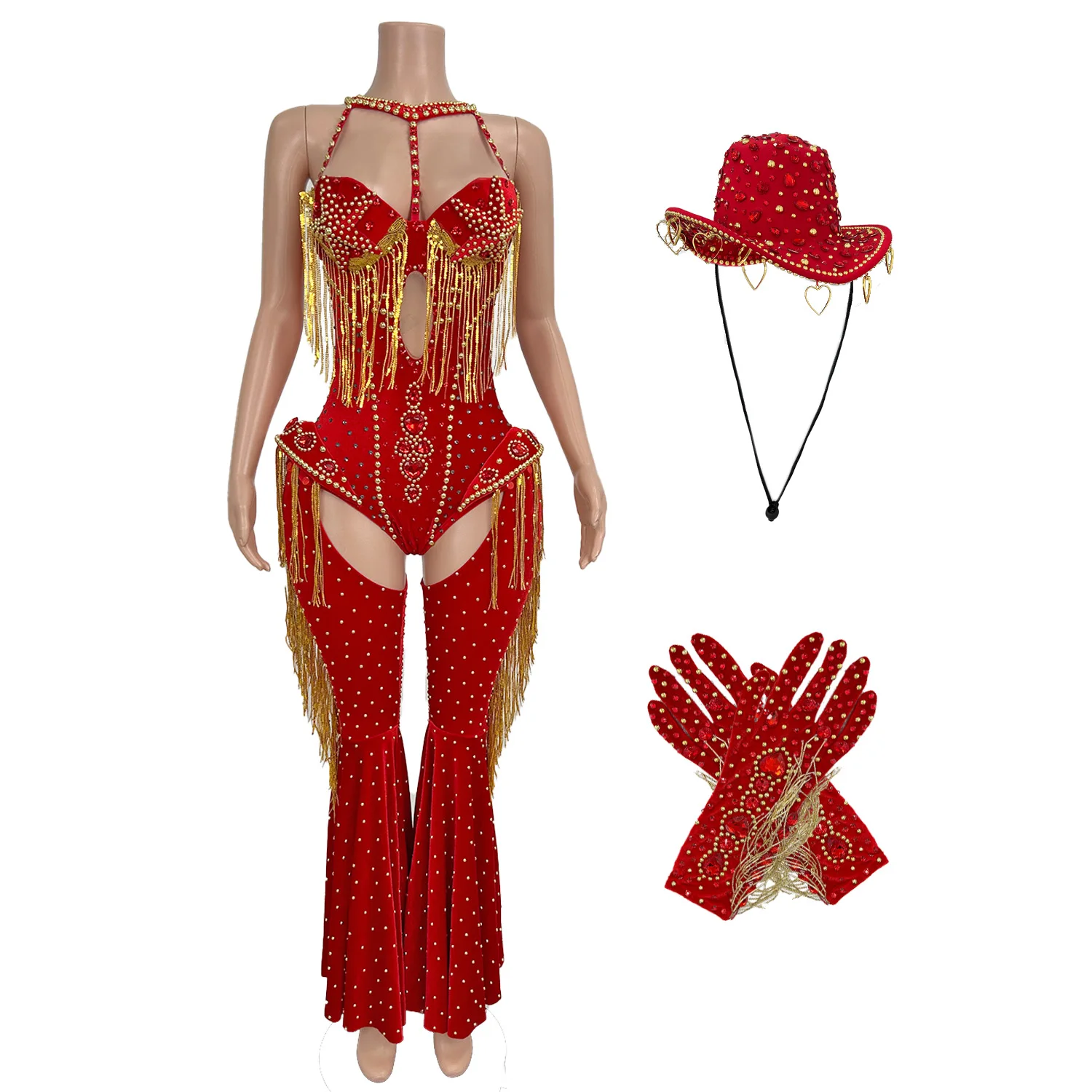 Sexy Hollow Out Tassel Rhinestone Jumpsuits Women Cowboy Drama Stage Performance Festival Outfit Party Rompers Dance Bodysuit
Sexy Hollow Out Tassel Rhinestone Jumpsuits Women Cowboy Drama Stage Performance Festival Outfit Party Rompers Dance Bodysuit
