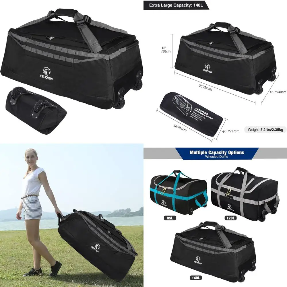 Large 85L/120L/140L Wheeled Dual Bag for Travel
Large 85L/120L/140L Wheeled Dual Bag for Travel