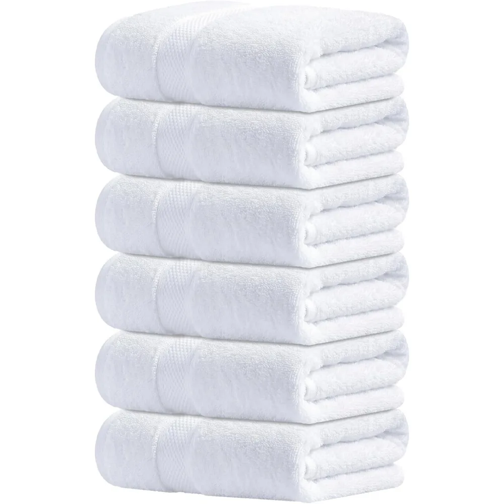 White Hand Towels Set of Six 16x28 Inch 600 GSM 100 Cotton Ultra Soft Quick Dry Hotel Quality
White Hand Towels Set of Six 16x28 Inch 600 GSM 100 Cotton Ultra Soft Quick Dry Hotel Quality