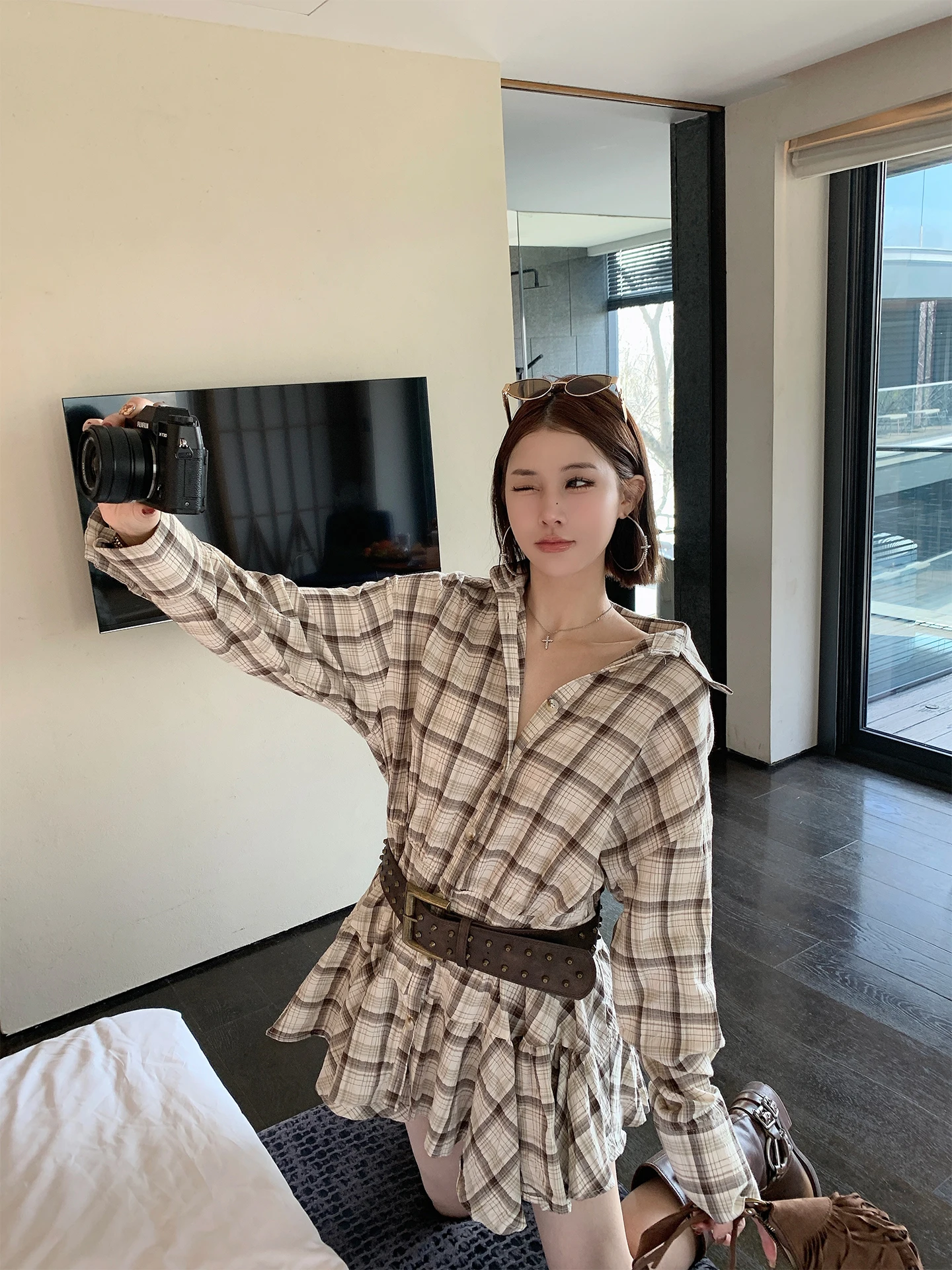 Retro Korean Plaid Shirt Dress Long Sleeve A-Line Skirt High Waist Cotton Blend Comfortable Casual Style Spring Summer New De...
Retro Korean Plaid Shirt Dress Long Sleeve A-Line Skirt High Waist Cotton Blend Comfortable Casual Style Spring Summer New De...