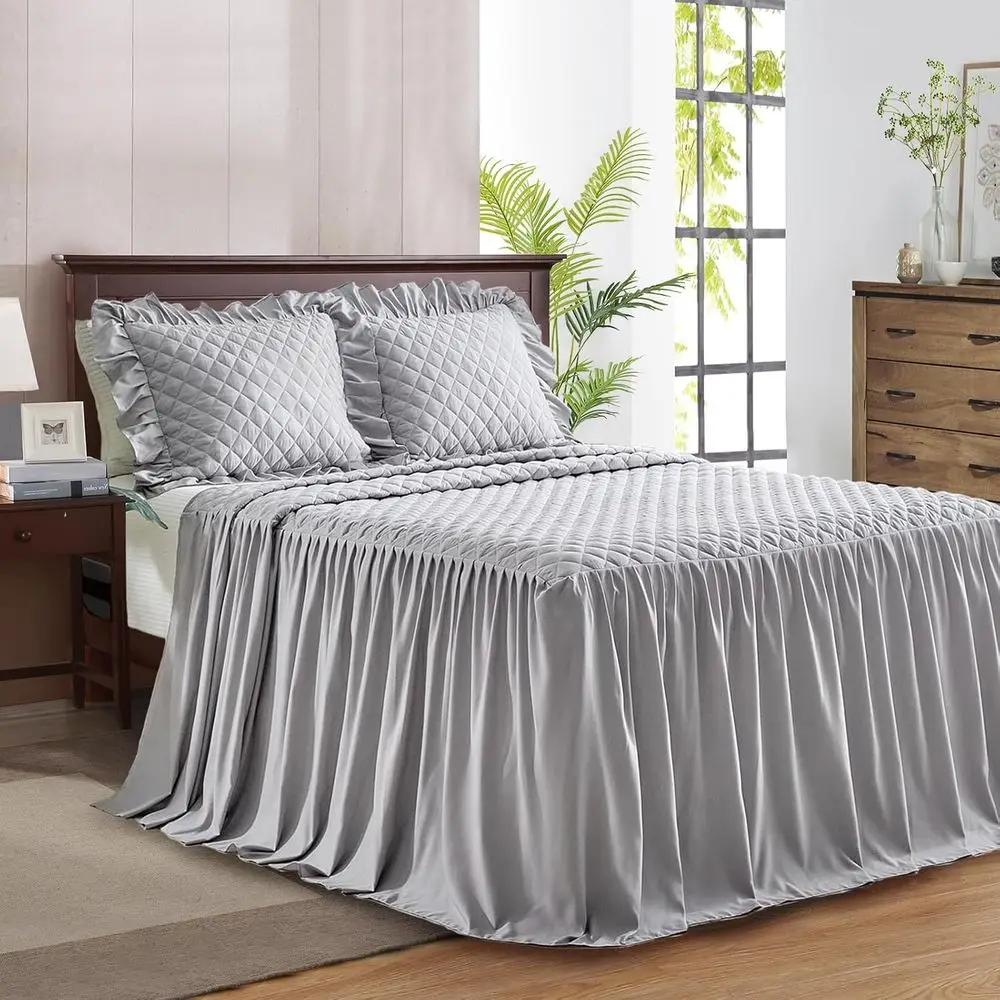 Rule Skirt Bedspread Set - 30" Long Drop - Vintage Chic Ruled Summer Coverlet Bed Spreads Quilt Boho Bedding armhouse Style Ligh
Rule Skirt Bedspread Set - 30" Long Drop - Vintage Chic Ruled Summer Coverlet Bed Spreads Quilt Boho Bedding armhouse Style Ligh