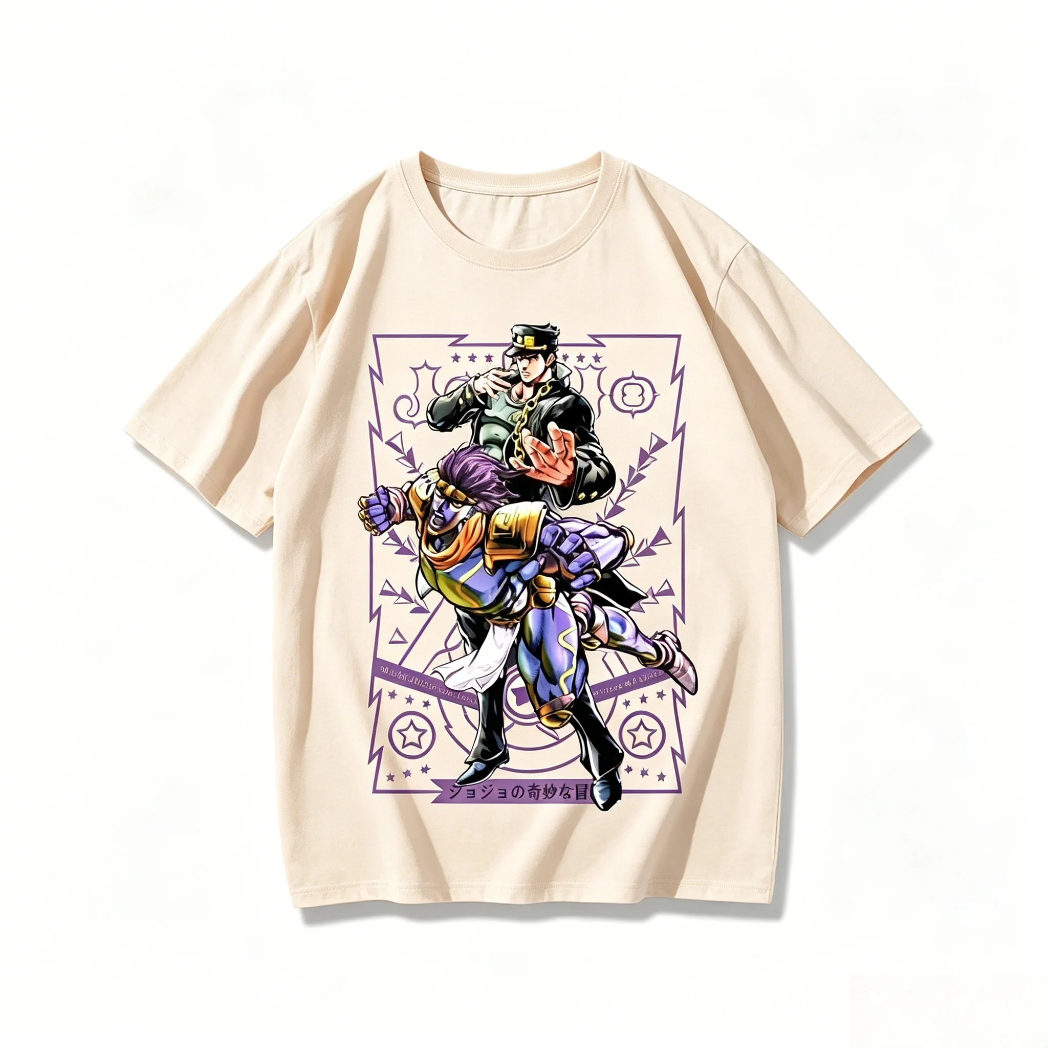 Harajuku Streetwear JoJo's Bizarre Adventure T Shirt Jotaro Kujo Graphic Tee Loose Fit Casual Short Sleeve Trendy Summer Fashion Top For Men Women
Harajuku Streetwear JoJo's Bizarre Adventure T Shirt Jotaro Kujo Graphic Tee Loose Fit Casual Short Sleeve Trendy Summer Fashion Top For Men Women
