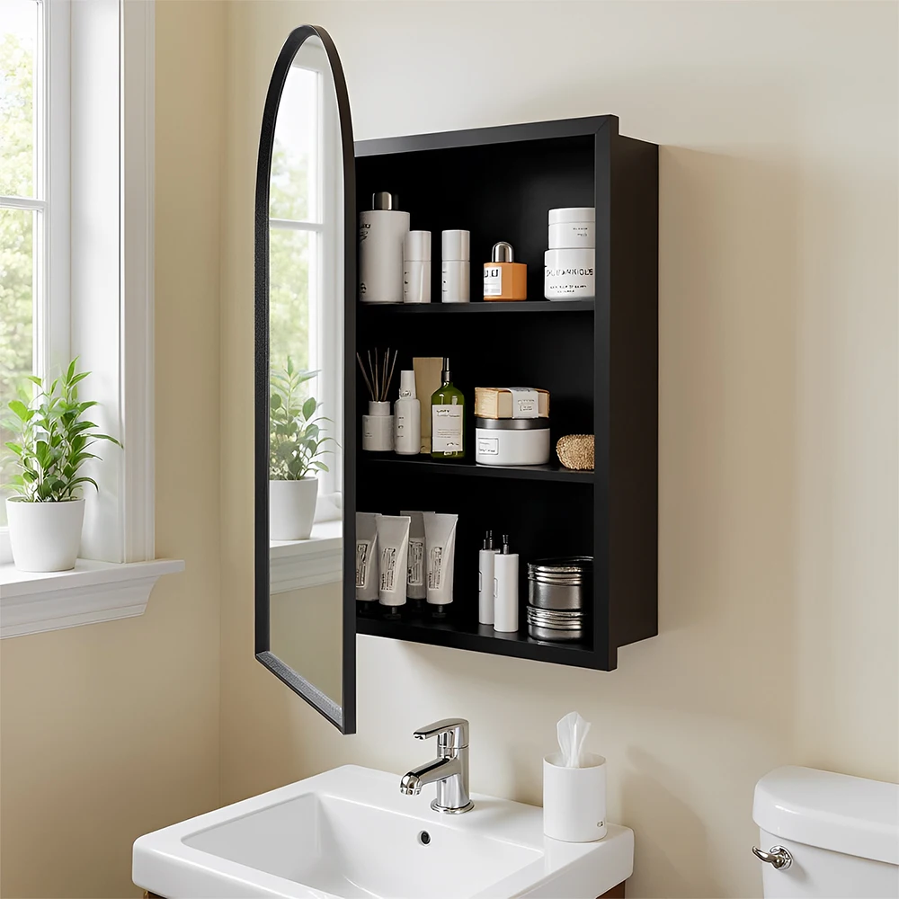 42*79*12.5Hcm Arched Bathroom Mirror Cabinet Curved Arch Wall Mounted Bathroom Cabinet Storage Cupboard Ready Assembled with Adjustable Shelf
42*79*12.5Hcm Arched Bathroom Mirror Cabinet Curved Arch Wall Mounted Bathroom Cabinet Storage Cupboard Ready Assembled with Adjustable Shelf