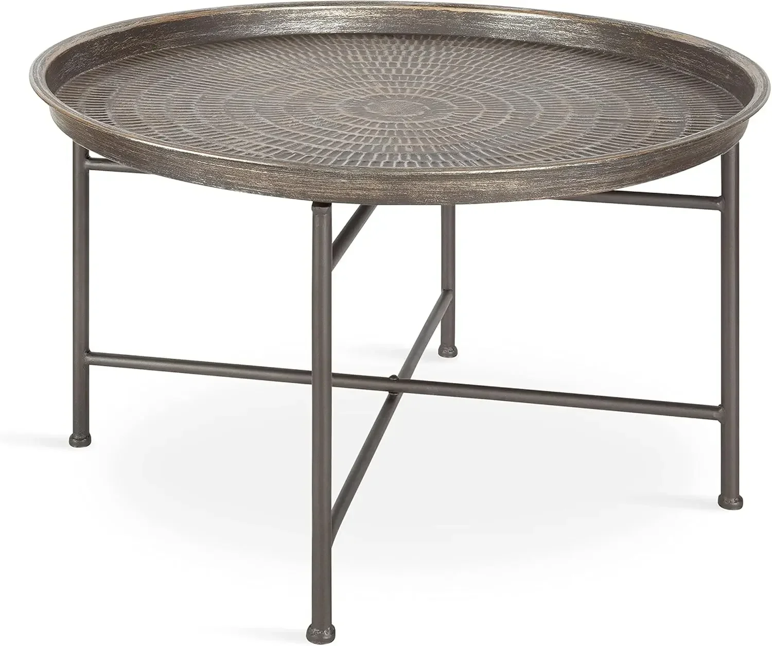 Kate and Laurel Mahdavi Boho-Chic Hammered Metal Tray Coffee Table, Brushed Silver
Kate and Laurel Mahdavi Boho-Chic Hammered Metal Tray Coffee Table, Brushed Silver