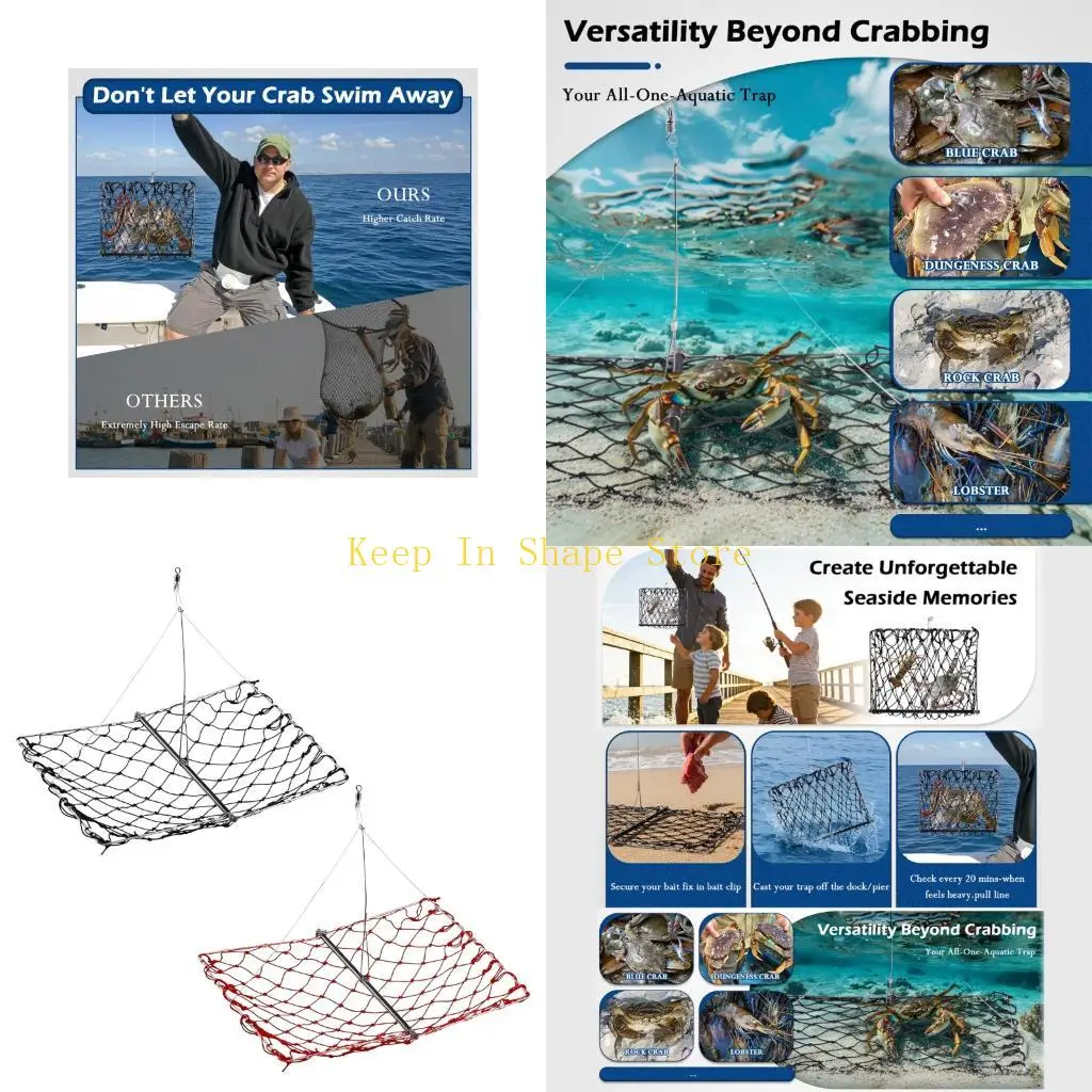 U1JC Castable Crabs Crawfish Trap Crabbing Net for Crayfish Lobster Easy to Use
U1JC Castable Crabs Crawfish Trap Crabbing Net for Crayfish Lobster Easy to Use