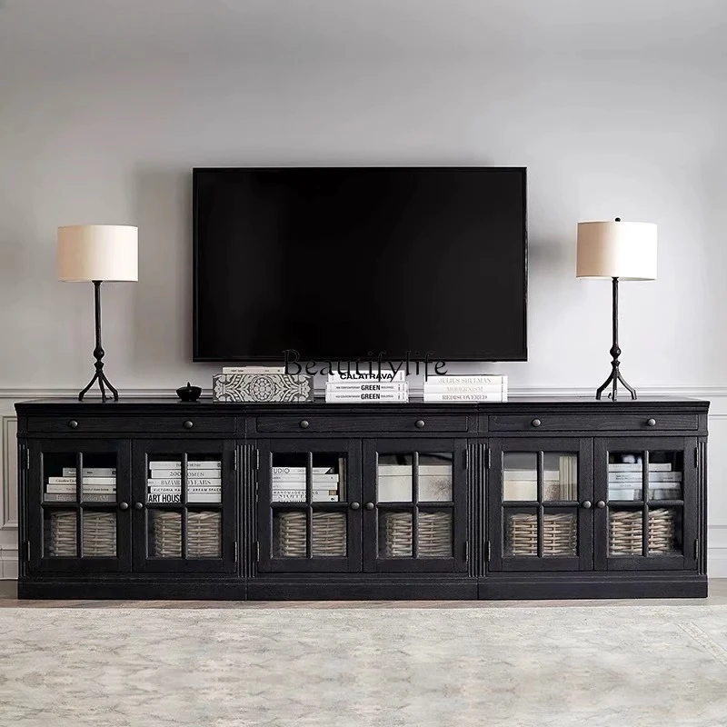 American Country Style Solid Wood TV Cabinet French Retro Living Room Storage Floor-standing TV Cabinet with Drawers
American Country Style Solid Wood TV Cabinet French Retro Living Room Storage Floor-standing TV Cabinet with Drawers