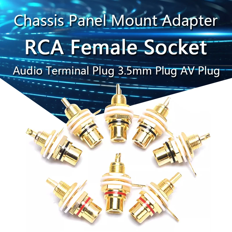 2PCS RCA Female Socket Connector Chassis Panel Mount Adapter Audio Terminal Plug 3.5mm Plug AV Plug
2PCS RCA Female Socket Connector Chassis Panel Mount Adapter Audio Terminal Plug 3.5mm Plug AV Plug