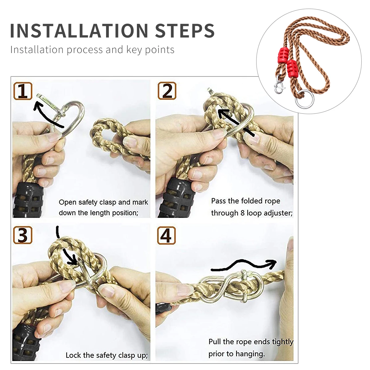 6 pcs Connecting Rope Set Hammock Swing Strap Metal Hangers Outdoor Hanging Straps Durable Premium Strong Sturdy Adjustable
6 pcs Connecting Rope Set Hammock Swing Strap Metal Hangers Outdoor Hanging Straps Durable Premium Strong Sturdy Adjustable