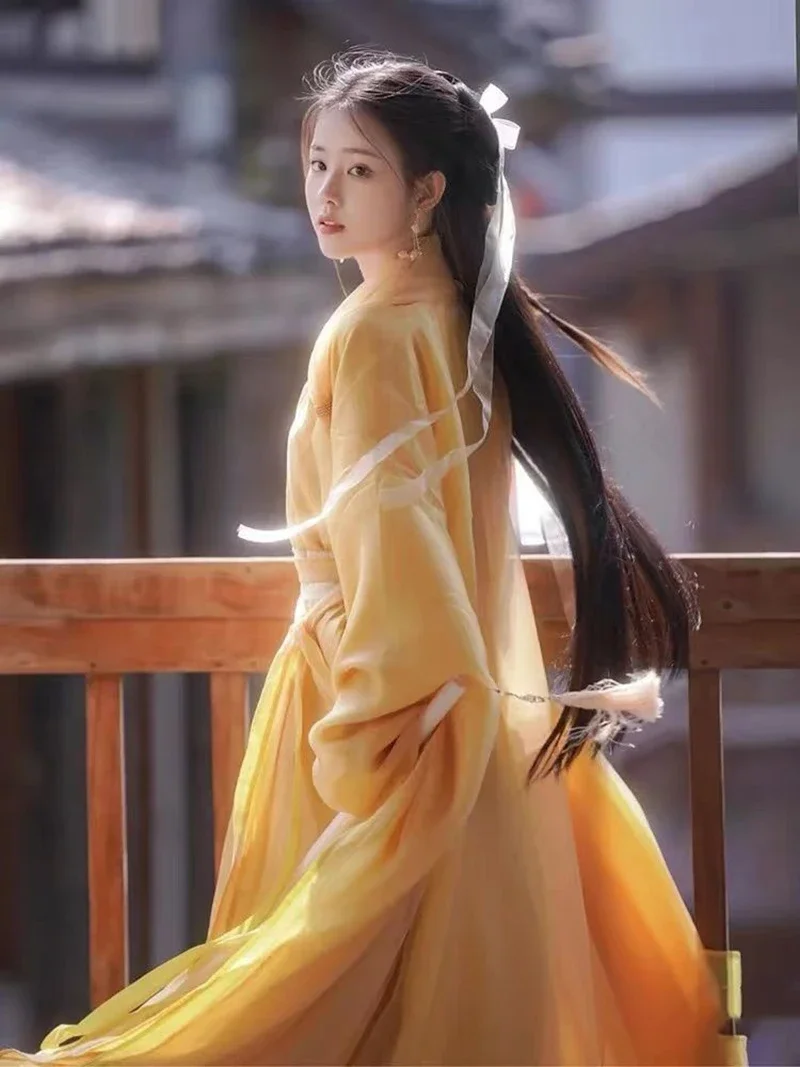 Женское платье Hanfu, карнавальный костюм для косплея, китайское сценическое танцевальное платье, традиционное желтое платье Hanfu, раньше XL
Женское платье Hanfu, карнавальный костюм для косплея, китайское сценическое танцевальное платье, традиционное желтое платье Hanfu, раньше XL