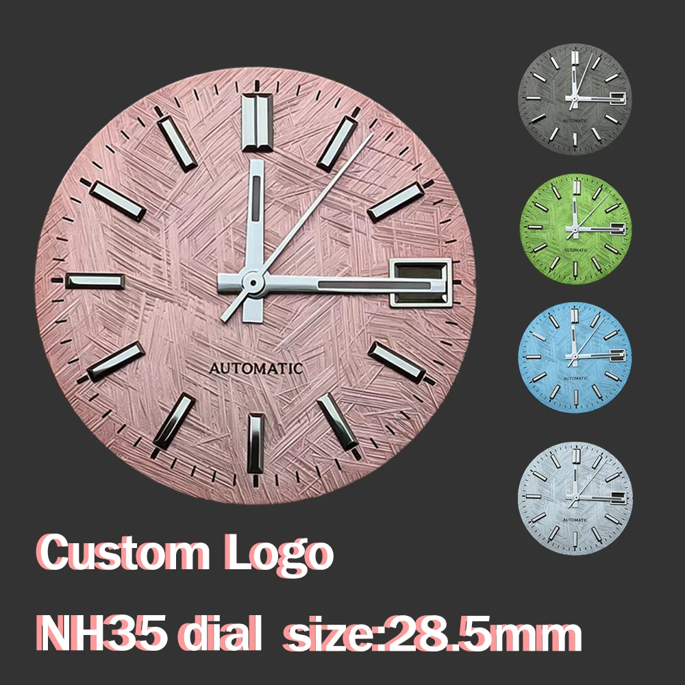 High quality 28.5mm NH35 dial customized logo dial men's watch modification accessories suitable for NH35 movement watches
High quality 28.5mm NH35 dial customized logo dial men's watch modification accessories suitable for NH35 movement watches