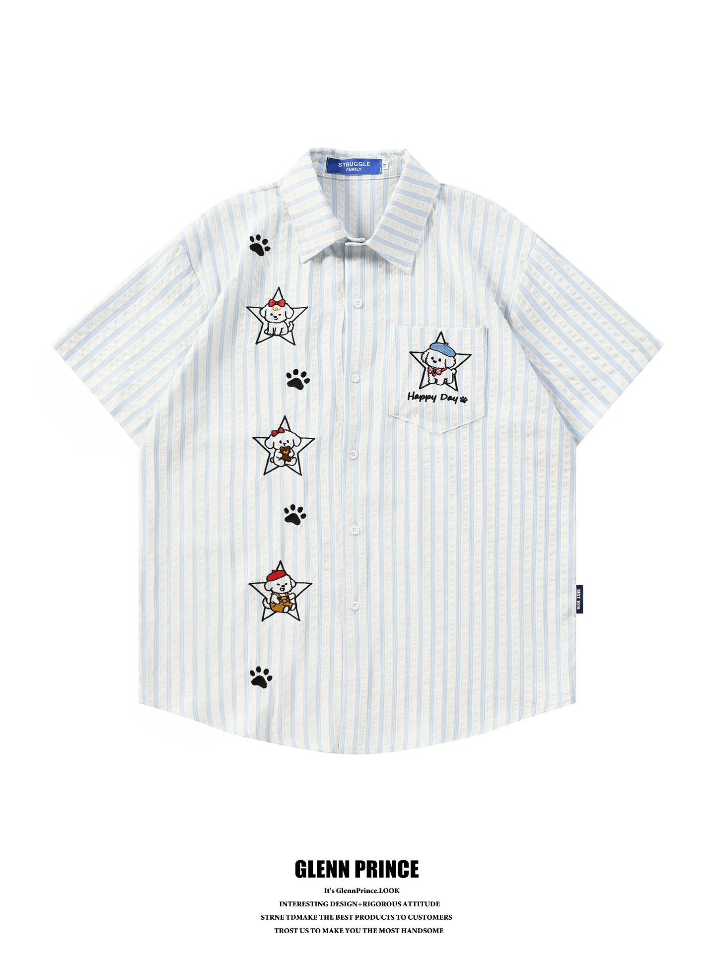 GPstudio Japanese Retro Cartoon Embroidered Striped Short Sleeve Men's Summer Shirt Couple's Style Loose Fit Breathable Polye...
GPstudio Japanese Retro Cartoon Embroidered Striped Short Sleeve Men's Summer Shirt Couple's Style Loose Fit Breathable Polye...