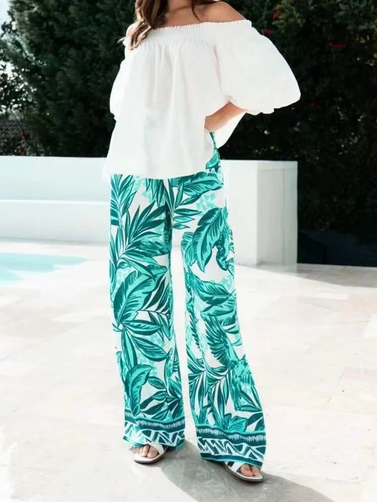 Comfortable High Waist Wide Leg Beach Holiday Slimming Print Pants Elegant Style Casual Straight Leg Soft Polyester Fabric
Comfortable High Waist Wide Leg Beach Holiday Slimming Print Pants Elegant Style Casual Straight Leg Soft Polyester Fabric