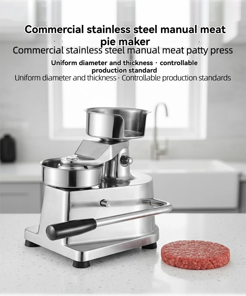 Commercial Stainless Steel Burger Patty Press, Manual Hamburger Patty Former, Heavy-Duty Burger Maker for Restaurant Kitchen
Commercial Stainless Steel Burger Patty Press, Manual Hamburger Patty Former, Heavy-Duty Burger Maker for Restaurant Kitchen