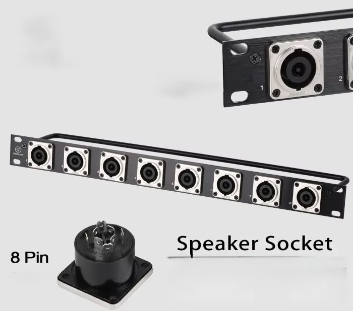 1U rack mount panel with 8 port audio patch panel rack mount 8 pins speaker socket Socket Speaker Accessones
1U rack mount panel with 8 port audio patch panel rack mount 8 pins speaker socket Socket Speaker Accessones