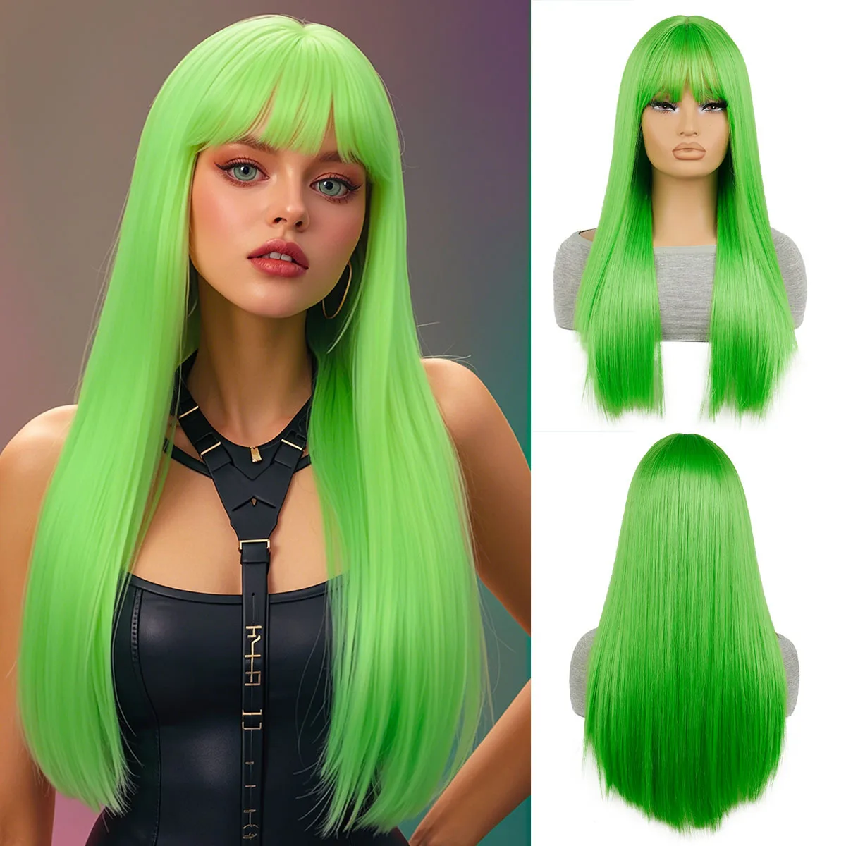 26 Inch Straight Wig with Bangs Synthetic Natural Black Hair Cosplay Smooth Colorful Hair Halloween Party Wig for Girls Women
26 Inch Straight Wig with Bangs Synthetic Natural Black Hair Cosplay Smooth Colorful Hair Halloween Party Wig for Girls Women