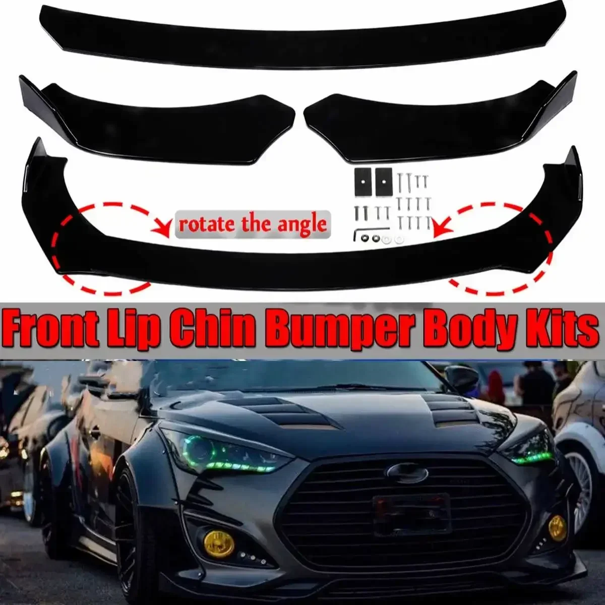 Black Univesal Car Front Bumper Lip Diffuser Protector Cover Guard For Hyundai For Veloster 2012-2020 ABS Bumper Lip Body Kit
Black Univesal Car Front Bumper Lip Diffuser Protector Cover Guard For Hyundai For Veloster 2012-2020 ABS Bumper Lip Body Kit