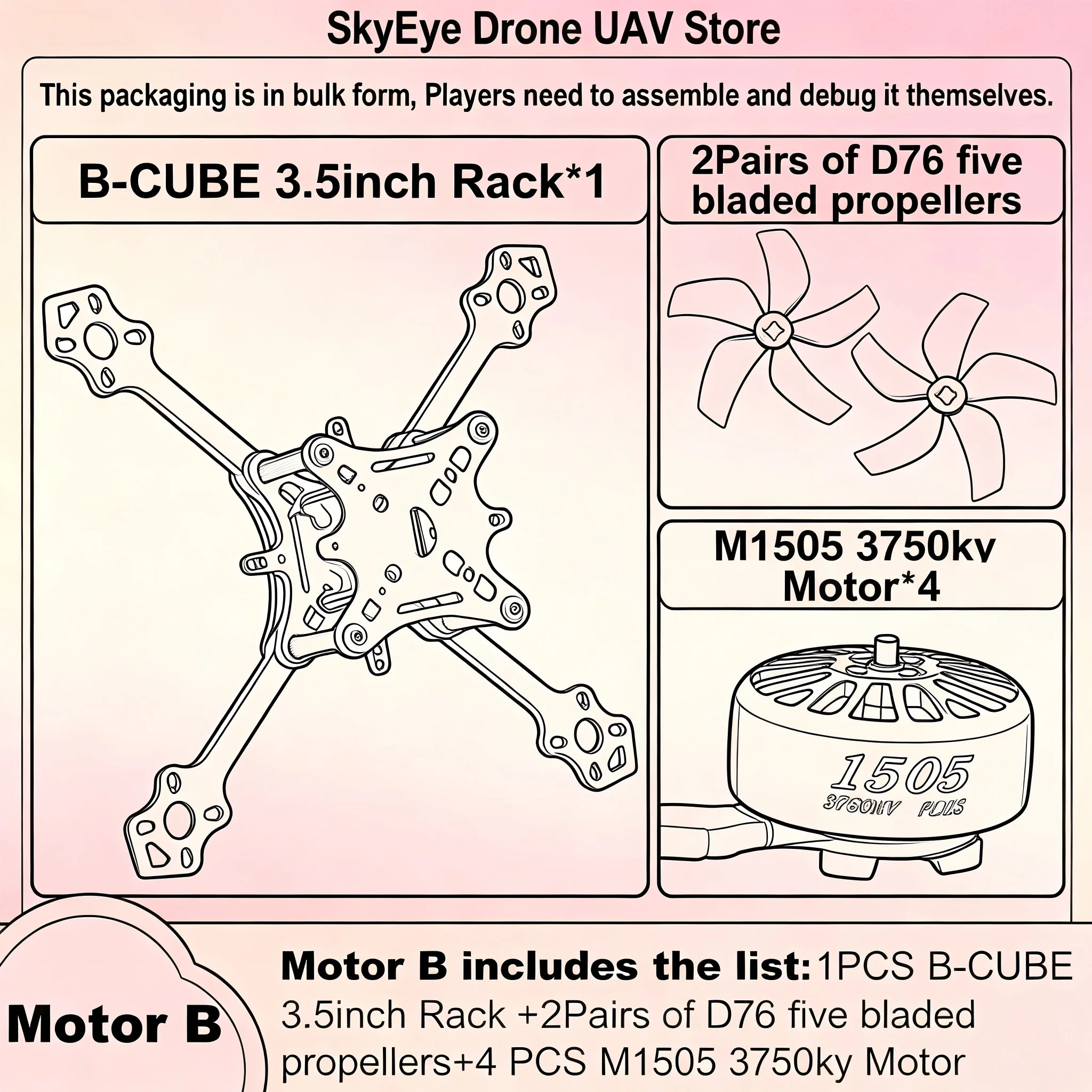 B-CUBE 3.5inch FPV Drone Frame Kit Carbon Fiber Racing Drone Quadcopter INAV Beatflight F722 F745 Ardupilot Flight Control
B-CUBE 3.5inch FPV Drone Frame Kit Carbon Fiber Racing Drone Quadcopter INAV Beatflight F722 F745 Ardupilot Flight Control