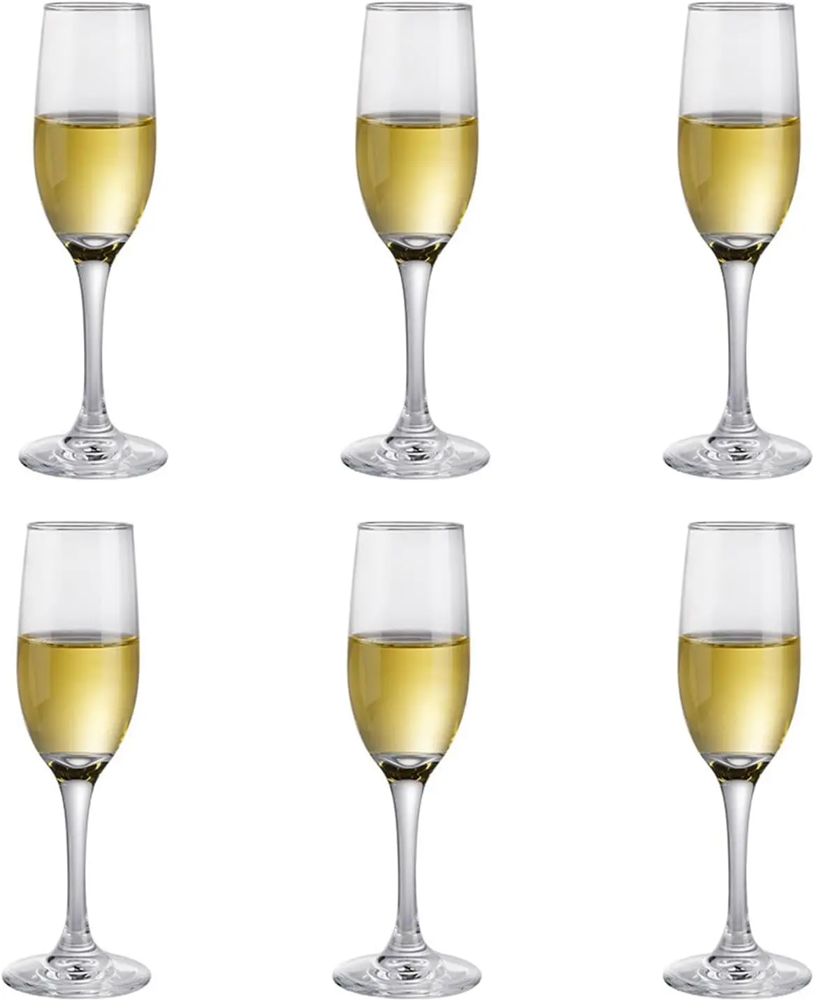 6 PCS Champagne Flutes, 6 oz Crystal Clear Stemmed Glasses for Wine & Celebrations
6 PCS Champagne Flutes, 6 oz Crystal Clear Stemmed Glasses for Wine & Celebrations