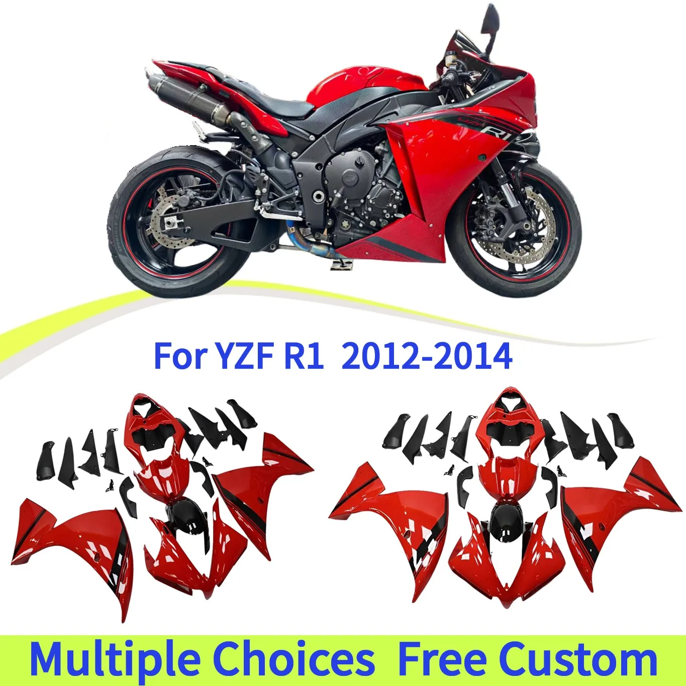 YZF R1 2012 2013 2014 Motorcycle Body Parts Full Set Fairings For YAMAHA YZFR1 12-14,Gloss Red/Black
YZF R1 2012 2013 2014 Motorcycle Body Parts Full Set Fairings For YAMAHA YZFR1 12-14,Gloss Red/Black