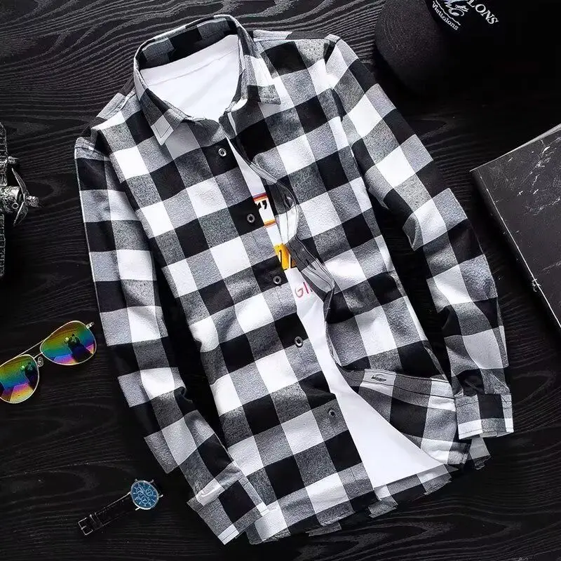 Spring Summer Plaid Shirt Men's Thin Coat Versatile Korean Style Slim Trendy Long-sleeved Shirt Boy Hong Kong Style Teenagers
Spring Summer Plaid Shirt Men's Thin Coat Versatile Korean Style Slim Trendy Long-sleeved Shirt Boy Hong Kong Style Teenagers