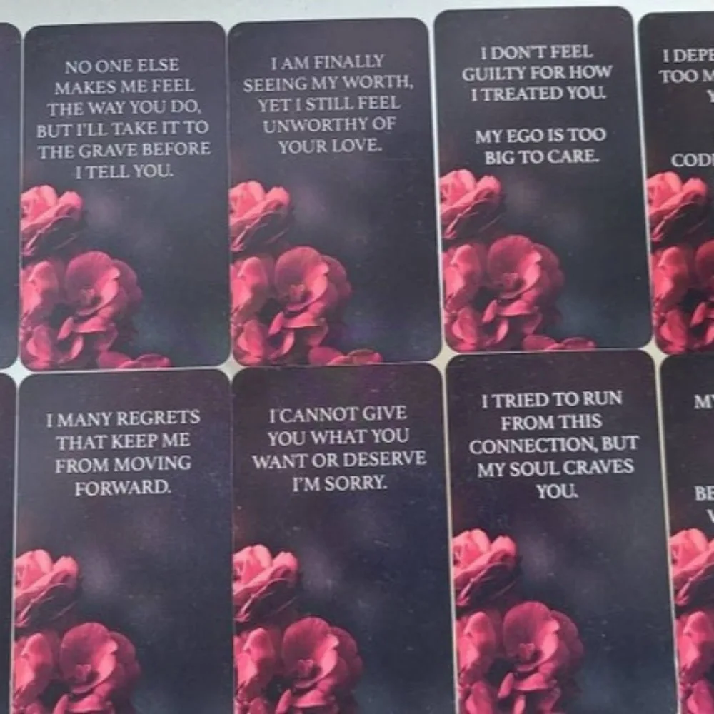 Dark Confessions Oracle Cards Twin Flame Oracle Cards Love Keywords, Messages Deck, Dark Shadow 50 Pcs Cards 10.3*6cm
Dark Confessions Oracle Cards Twin Flame Oracle Cards Love Keywords, Messages Deck, Dark Shadow 50 Pcs Cards 10.3*6cm