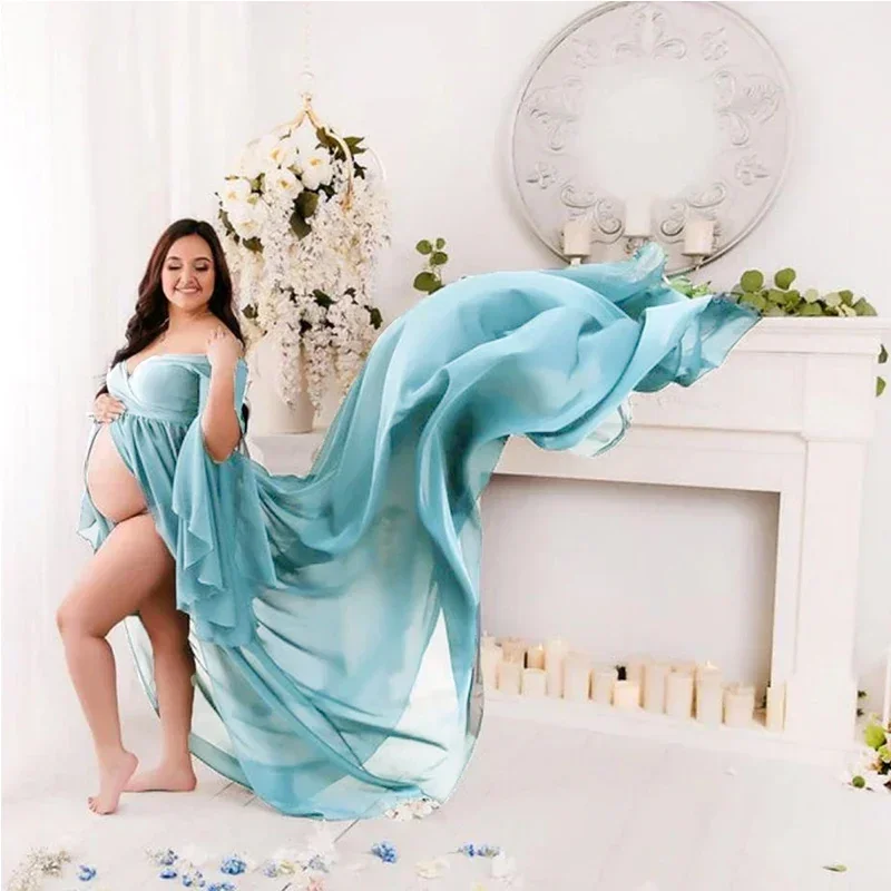 Maternity Off Shoulder Chiffon Gown Photography Split Front Maxi Dress for Photoshoot Dress Baby Shower Pregnancy Dress
Maternity Off Shoulder Chiffon Gown Photography Split Front Maxi Dress for Photoshoot Dress Baby Shower Pregnancy Dress