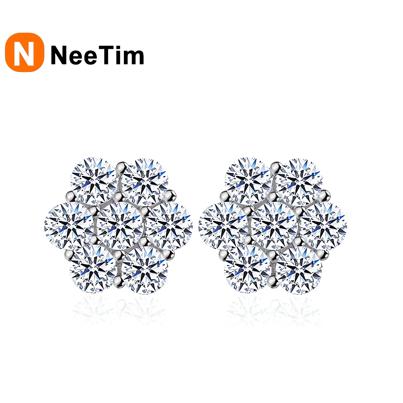 NeeTim D Color Moissanite Diamond Stud Earrings for Women Original 925 Sterling Silver with 18K Gold Plated Earring Fine Jewelry
NeeTim D Color Moissanite Diamond Stud Earrings for Women Original 925 Sterling Silver with 18K Gold Plated Earring Fine Jewelry