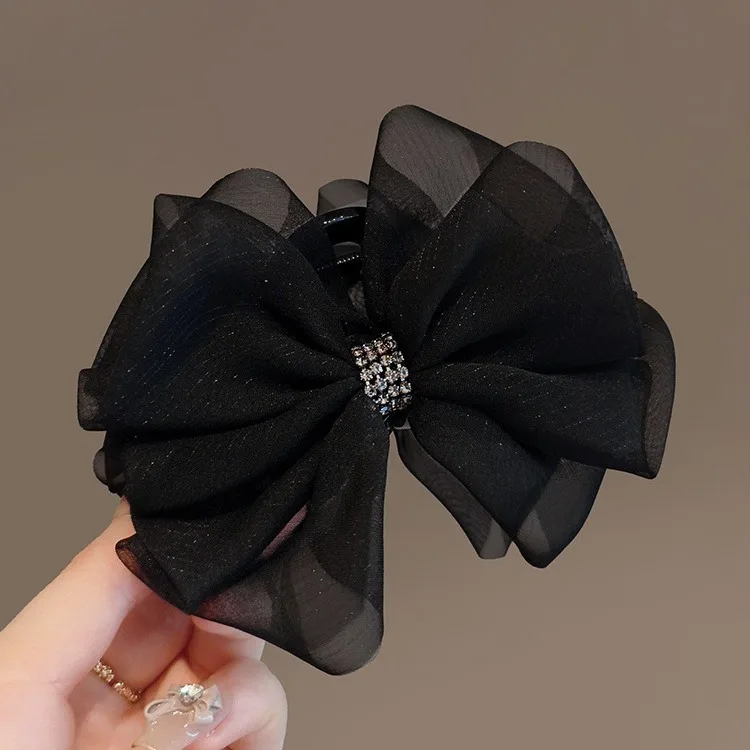 Fashion Rhinestone Black Mesh Bow Hair Clips Elegant Headwear Girls Hair Pin Shark Clip Barrettes Women Trendy Hair Accessories
Fashion Rhinestone Black Mesh Bow Hair Clips Elegant Headwear Girls Hair Pin Shark Clip Barrettes Women Trendy Hair Accessories