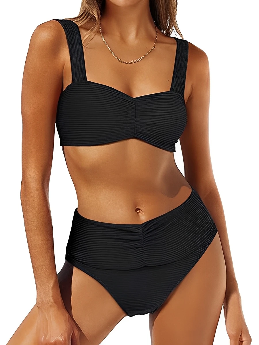 Бикини на бретелях 2025, женский купальник с высокой талией, однотонный купальник, женская пляжная одежда, летние купальные костюмы для купания, купальный костюм XXL
Бикини на бретелях 2025, женский купальник с высокой талией, однотонный купальник, женская пляжная одежда, летние купальные костюмы для купания, купальный костюм XXL