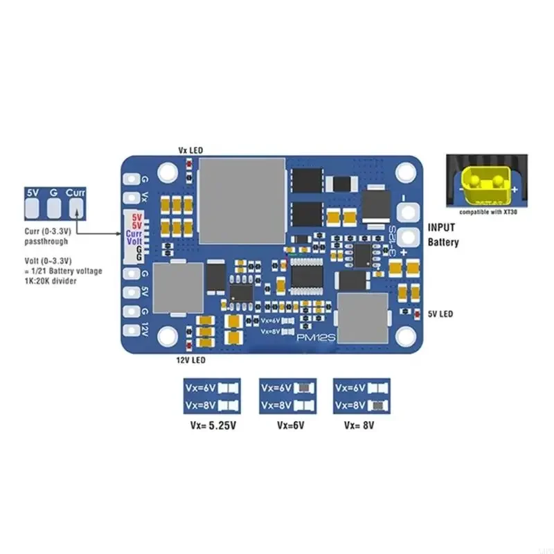 SZSU BEC12S-PRO Модуль снижения напряжения от 9-55 В до 5 В/8 В/12V-5A Регулируемый шаг
SZSU BEC12S-PRO Модуль снижения напряжения от 9-55 В до 5 В/8 В/12V-5A Регулируемый шаг