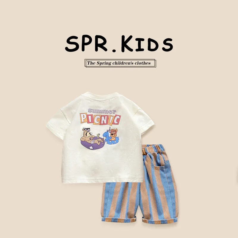 Foreign-style cute children's clothing boys short-sleeved T-shirt summer new baby summer shorts cartoon set two-piece trendy
Foreign-style cute children's clothing boys short-sleeved T-shirt summer new baby summer shorts cartoon set two-piece trendy
