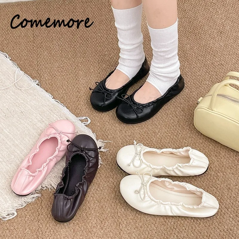 Comemore Fashion PU Leather Ballet Flats Shoes Ruffled Sweet Women Mary Jane Footwears Soft Sole Bow Dress Ladies Loafers
Comemore Fashion PU Leather Ballet Flats Shoes Ruffled Sweet Women Mary Jane Footwears Soft Sole Bow Dress Ladies Loafers