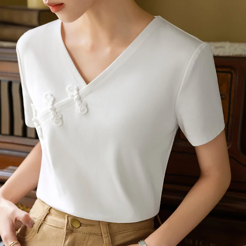 Short SleevetWomen's Summer-shirt2023New women's clothing with exposed collarbonesvCollared cotton-shirt with-style
Short SleevetWomen's Summer-shirt2023New women's clothing with exposed collarbonesvCollared cotton-shirt with-style