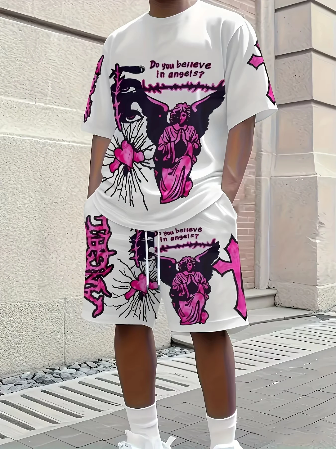 2026 Summer New Men's Short-Sleeved Set with 3D Heart Pattern Print for Street Casual Fashion Comfortable and Breathable T Shirt
2026 Summer New Men's Short-Sleeved Set with 3D Heart Pattern Print for Street Casual Fashion Comfortable and Breathable T Shirt