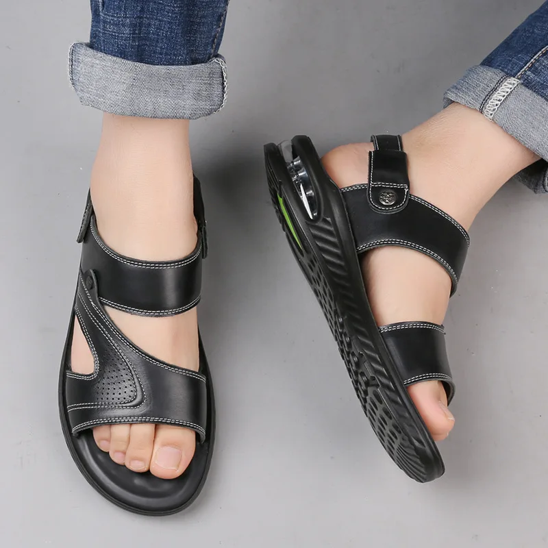 Summer Men Genuine Leather Casual Shoes Sandals Comfort Breathable Anti Slip Beach New Soft Sole Air Cushion Slippers Schoenen
Summer Men Genuine Leather Casual Shoes Sandals Comfort Breathable Anti Slip Beach New Soft Sole Air Cushion Slippers Schoenen