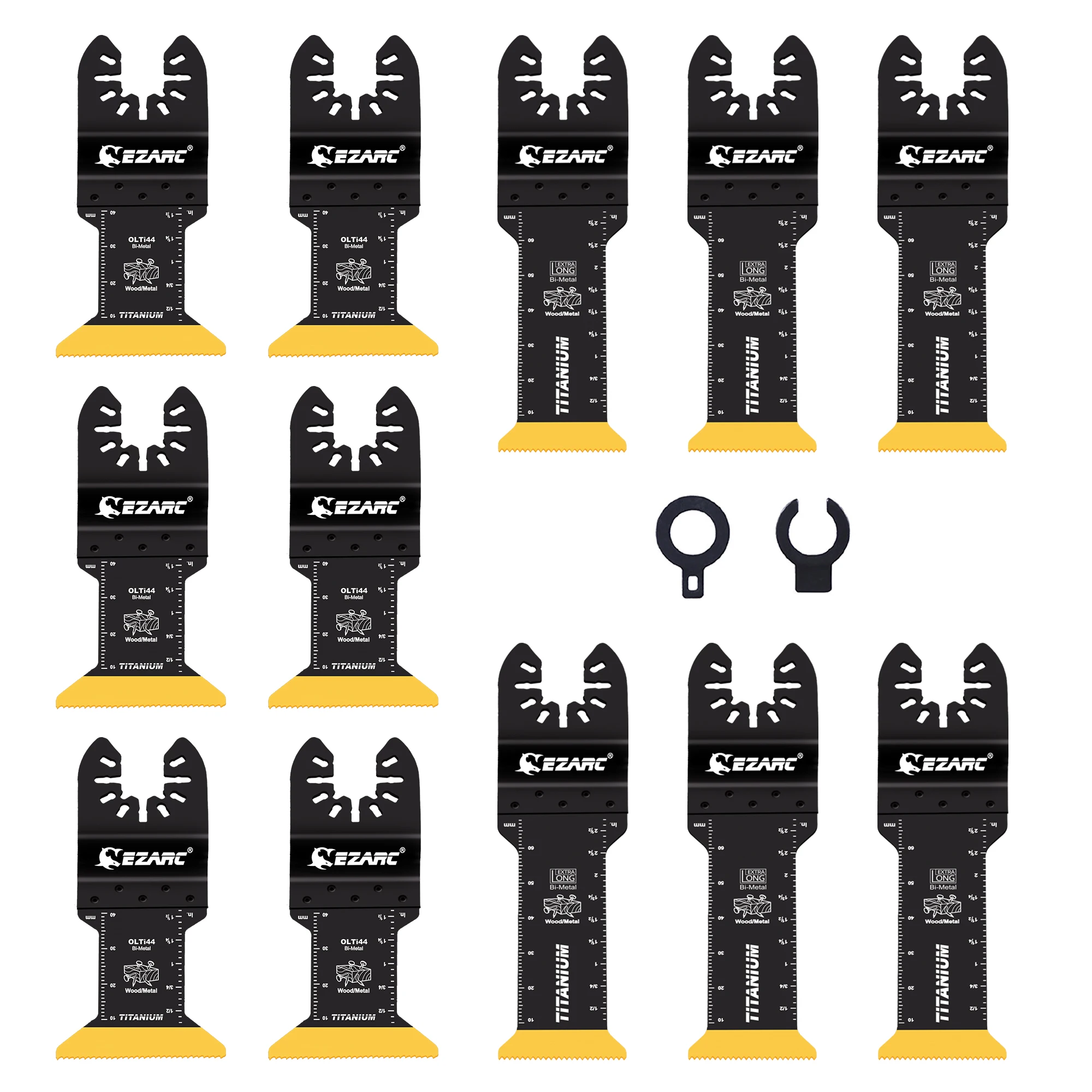 EZARC 12PCS Oscillating Saw Blade, Standard Length & Extra-Long Oscillating Multitool Blade, for Cutting Metal, Wood Nail, Screw
EZARC 12PCS Oscillating Saw Blade, Standard Length & Extra-Long Oscillating Multitool Blade, for Cutting Metal, Wood Nail, Screw