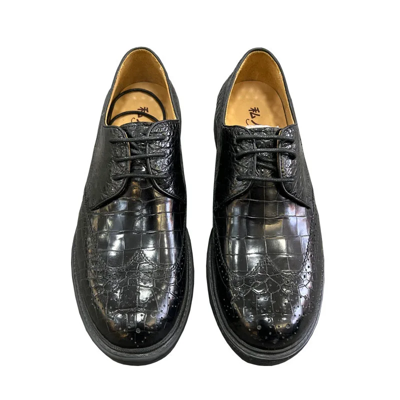 Authentic Exotic Crocodile Skin Men's Leisure Black Derby Shoes Genuine Real True Alligator Leather Male Lace-up Outdoor Shoes
Authentic Exotic Crocodile Skin Men's Leisure Black Derby Shoes Genuine Real True Alligator Leather Male Lace-up Outdoor Shoes