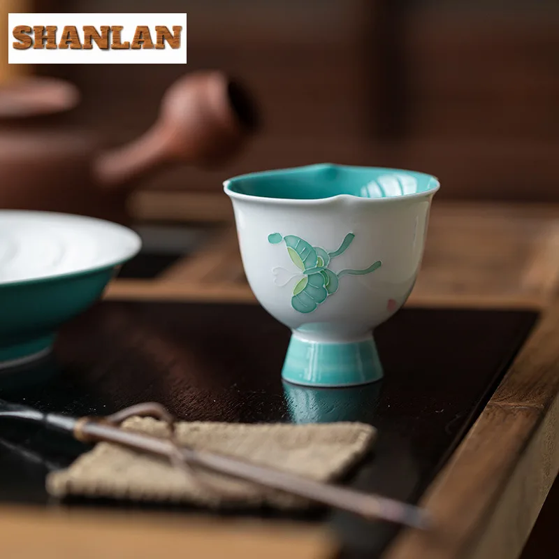 70ml Hand-painted Butterfly High Foot Teacup Zen Tea Bowl Tea Pair Tea-tasting Fragrance Cup Jianzhan Master Cups Tea Ceremony
70ml Hand-painted Butterfly High Foot Teacup Zen Tea Bowl Tea Pair Tea-tasting Fragrance Cup Jianzhan Master Cups Tea Ceremony