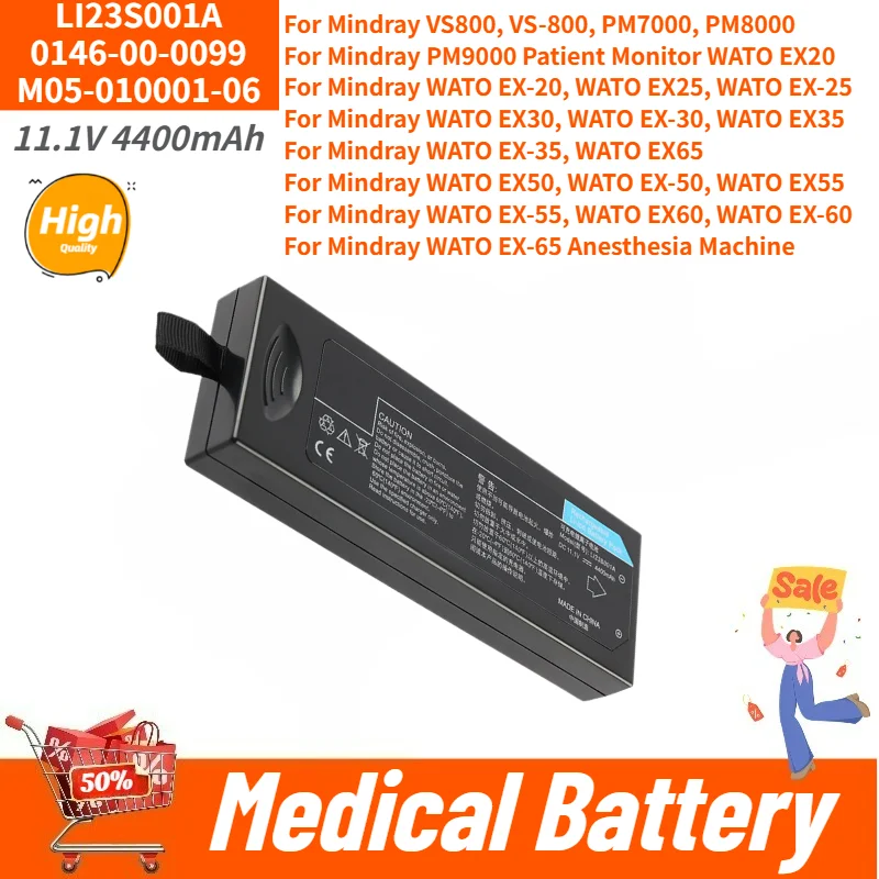 100% New 11.1V 4400mAh LI23S001A 0146-00-0099 M05-010001-06 Battery for MINDRAY WATO EX-20 EX-30 EX-50 EX-60,VS800,PM7000,PM8000
100% New 11.1V 4400mAh LI23S001A 0146-00-0099 M05-010001-06 Battery for MINDRAY WATO EX-20 EX-30 EX-50 EX-60,VS800,PM7000,PM8000