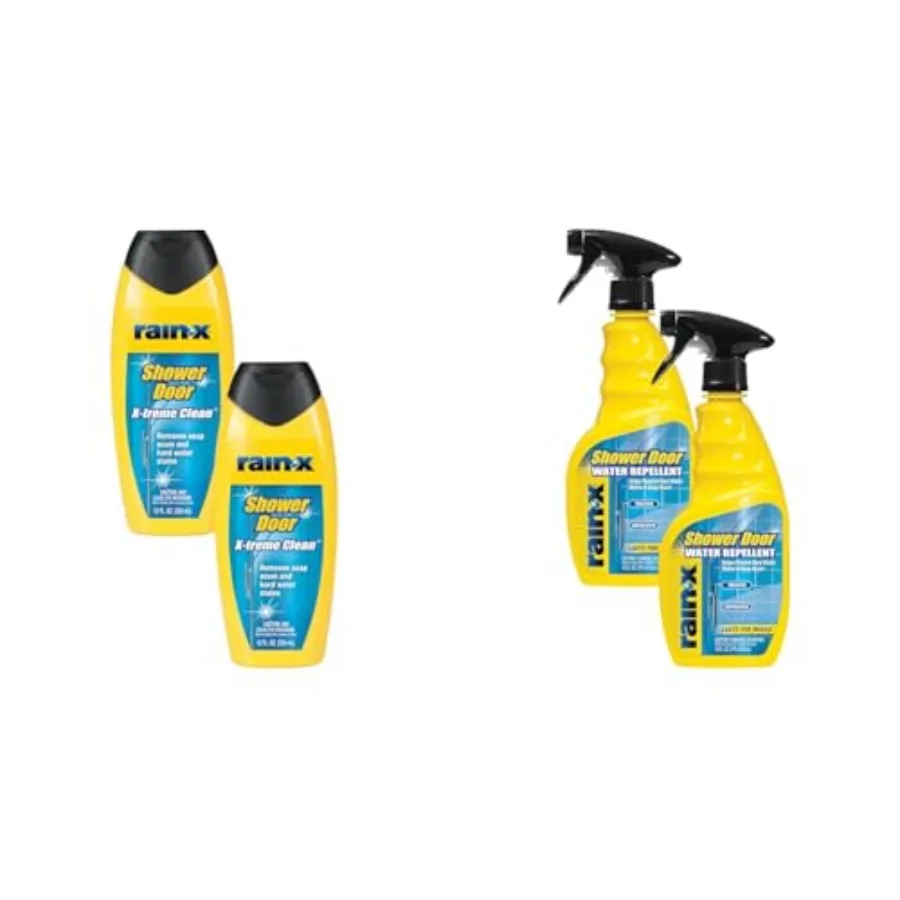 Shower Door Care Bundle: 12 Fl. Oz X-Treme Clean Glass Cleaner and 16 Fl. Oz Water Repellent for Soap Scum and Hard Water Prote
Shower Door Care Bundle: 12 Fl. Oz X-Treme Clean Glass Cleaner and 16 Fl. Oz Water Repellent for Soap Scum and Hard Water Prote