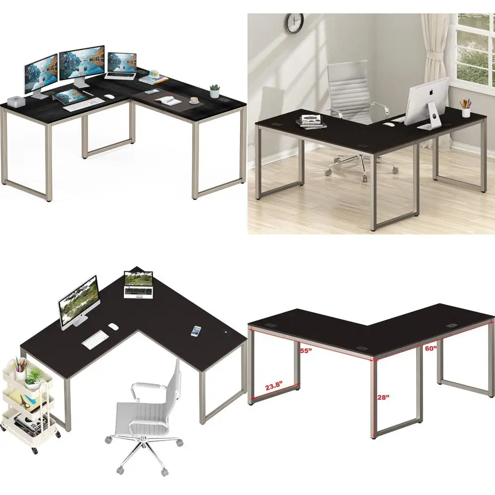 L-Shape Corner Computer Desk, 55x60 Inches, Commercial Quality, Espresso Finish
L-Shape Corner Computer Desk, 55x60 Inches, Commercial Quality, Espresso Finish