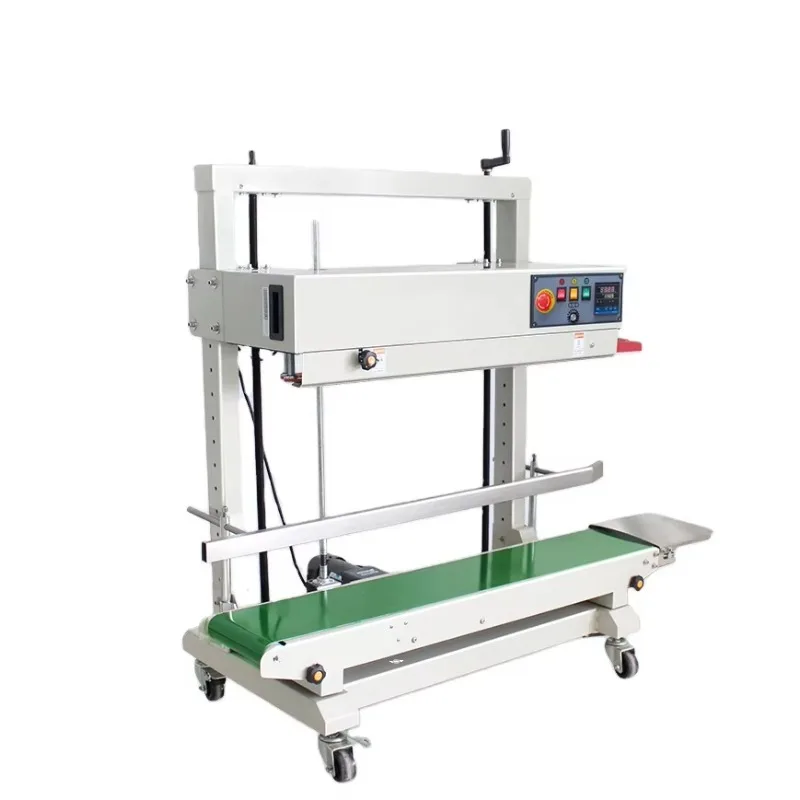 Automatic Continuous Band Sealer Multipurpose Heat Sealing for Beverage Chemical Plastic Film Pouch Packaging
Automatic Continuous Band Sealer Multipurpose Heat Sealing for Beverage Chemical Plastic Film Pouch Packaging