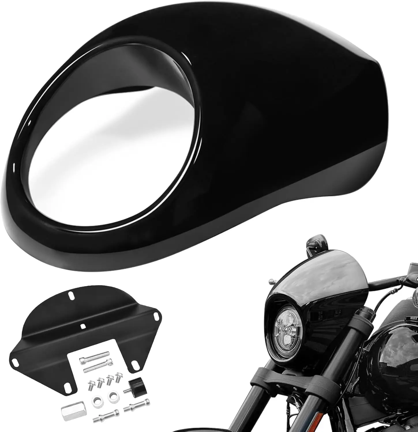 Motorcycle Headlight Fairing Cowl Mask Cover Windshield Fit For Harley 1973-later 883 1200 Front Fork Mount Dyna Sportster XLCH
Motorcycle Headlight Fairing Cowl Mask Cover Windshield Fit For Harley 1973-later 883 1200 Front Fork Mount Dyna Sportster XLCH