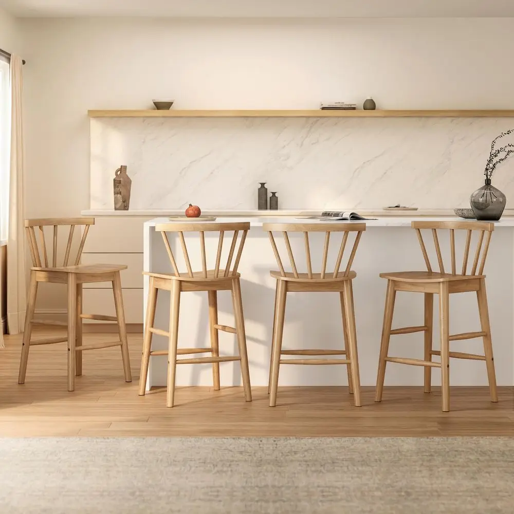 Bar Stools Set of 2 29.1 inch Mid Century Bar Stools with Walnut Craftsmanship, Curved Back and Arms, Upholstered Seat, Kitchen
Bar Stools Set of 2 29.1 inch Mid Century Bar Stools with Walnut Craftsmanship, Curved Back and Arms, Upholstered Seat, Kitchen