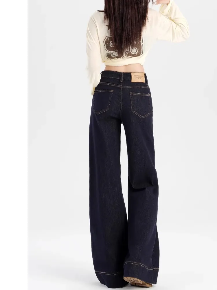 plus Size Denim Blue Straight Leg Micro Flared Jeans Women's Spring Autumn Deep Blue Slim Wide Leg Floor Length Pants
plus Size Denim Blue Straight Leg Micro Flared Jeans Women's Spring Autumn Deep Blue Slim Wide Leg Floor Length Pants