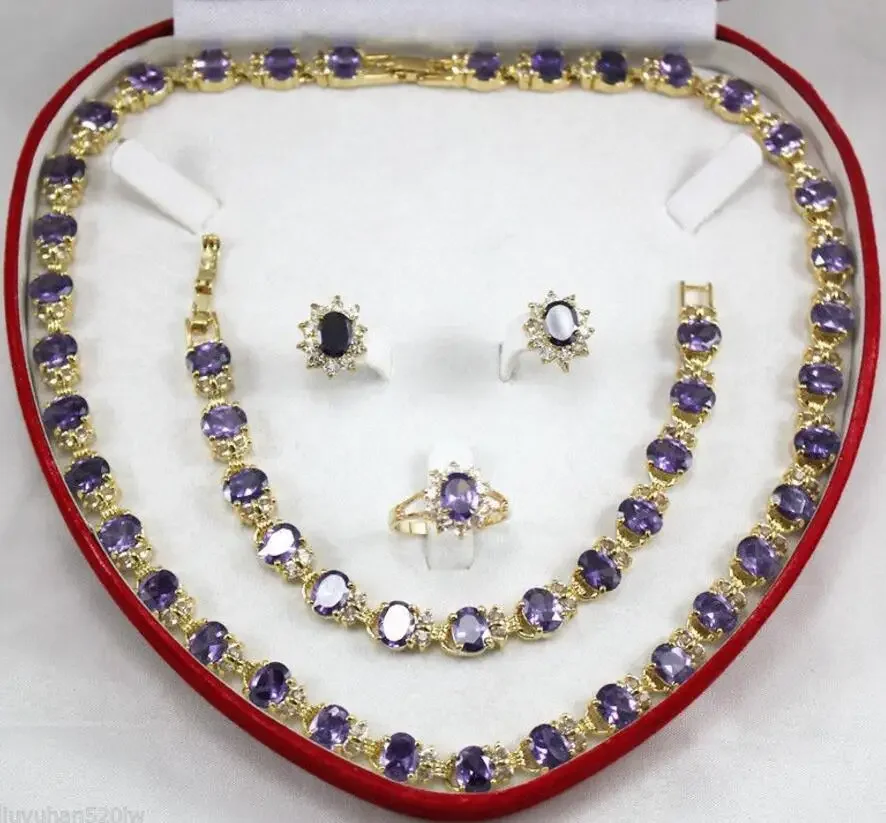Fine real new Fashion Cubic Zirconia Trendy Jewelry 100%Purple Crystal new fine necklace bracelet earring Ring Jew
Fine real new Fashion Cubic Zirconia Trendy Jewelry 100%Purple Crystal new fine necklace bracelet earring Ring Jew