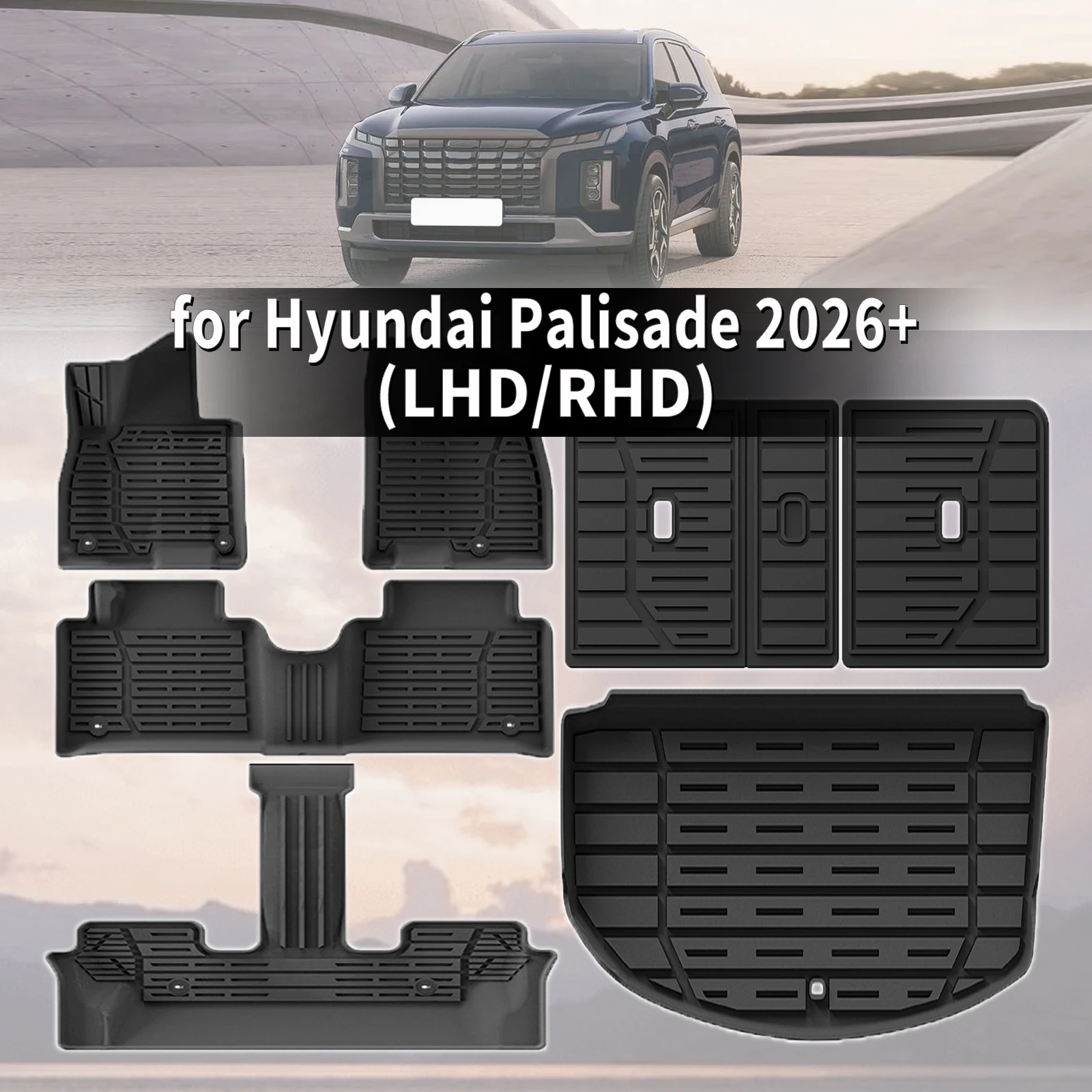 for Hyundai Palisade 2026+ 7Seats LHD/RHD 3D Maxpider Style TPE All-Weather Floor Mats Accessories
for Hyundai Palisade 2026+ 7Seats LHD/RHD 3D Maxpider Style TPE All-Weather Floor Mats Accessories
