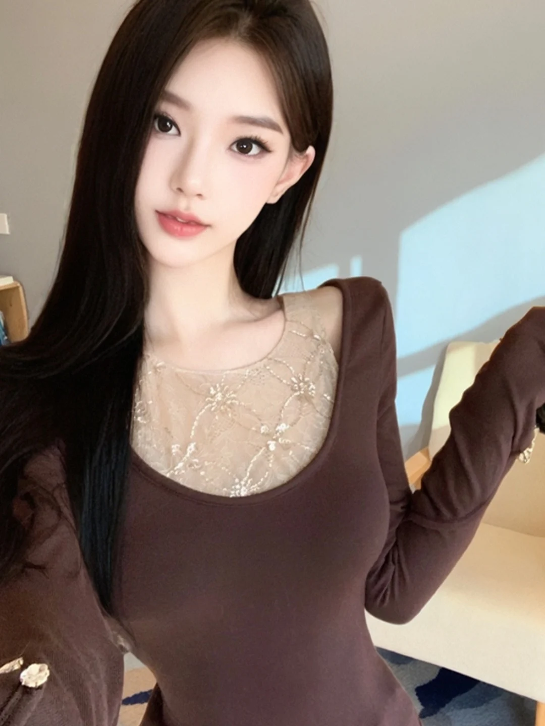 Sexy Lace Splice Knitted Backless Slim Fit Top Autumn Winter New Style Elegant Women's Fashion Trendy plus Size Inner Wear
Sexy Lace Splice Knitted Backless Slim Fit Top Autumn Winter New Style Elegant Women's Fashion Trendy plus Size Inner Wear