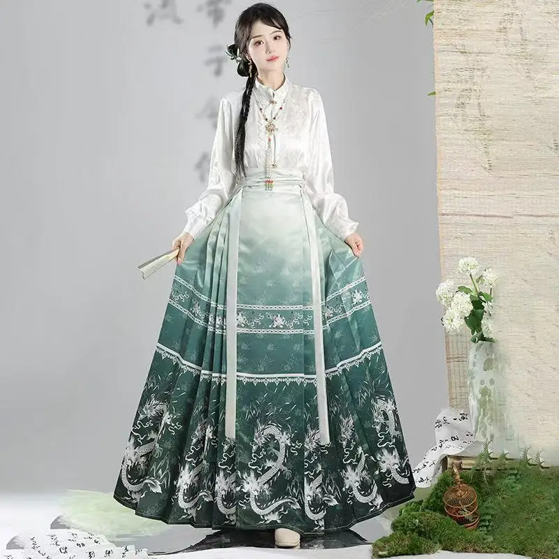 Traditional Dragon Printing Hanfu Dress Men Women Ming Dynasty Horse Face Skirt Upgraded New Chinese Style Vintage Han Costume
Traditional Dragon Printing Hanfu Dress Men Women Ming Dynasty Horse Face Skirt Upgraded New Chinese Style Vintage Han Costume