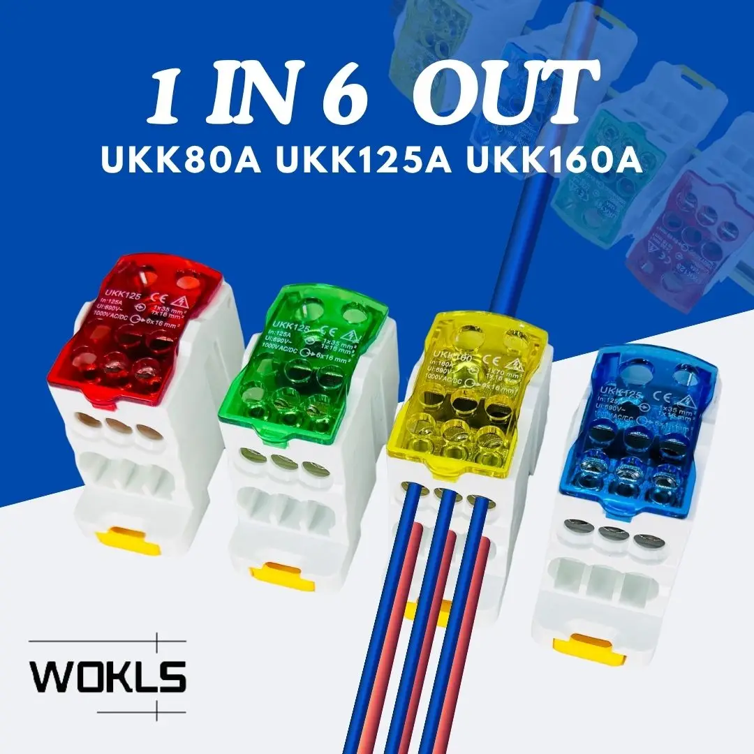 Terminal Block UKK80A UKK125A UKK160A Electric Wire Connector 1 in many Out Din Rail distribution Wiring Accessories Blue Yellow
Terminal Block UKK80A UKK125A UKK160A Electric Wire Connector 1 in many Out Din Rail distribution Wiring Accessories Blue Yellow